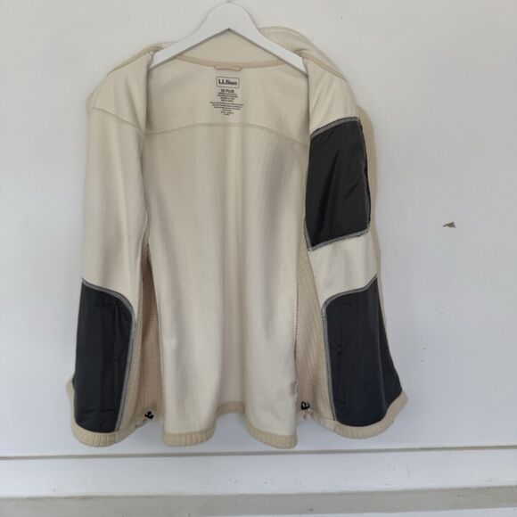 L.L. Bean Jacket Mountain Classic Windproof Fleece Full Zip Outdoors Bone Sz 1X - Picture 4 of 12